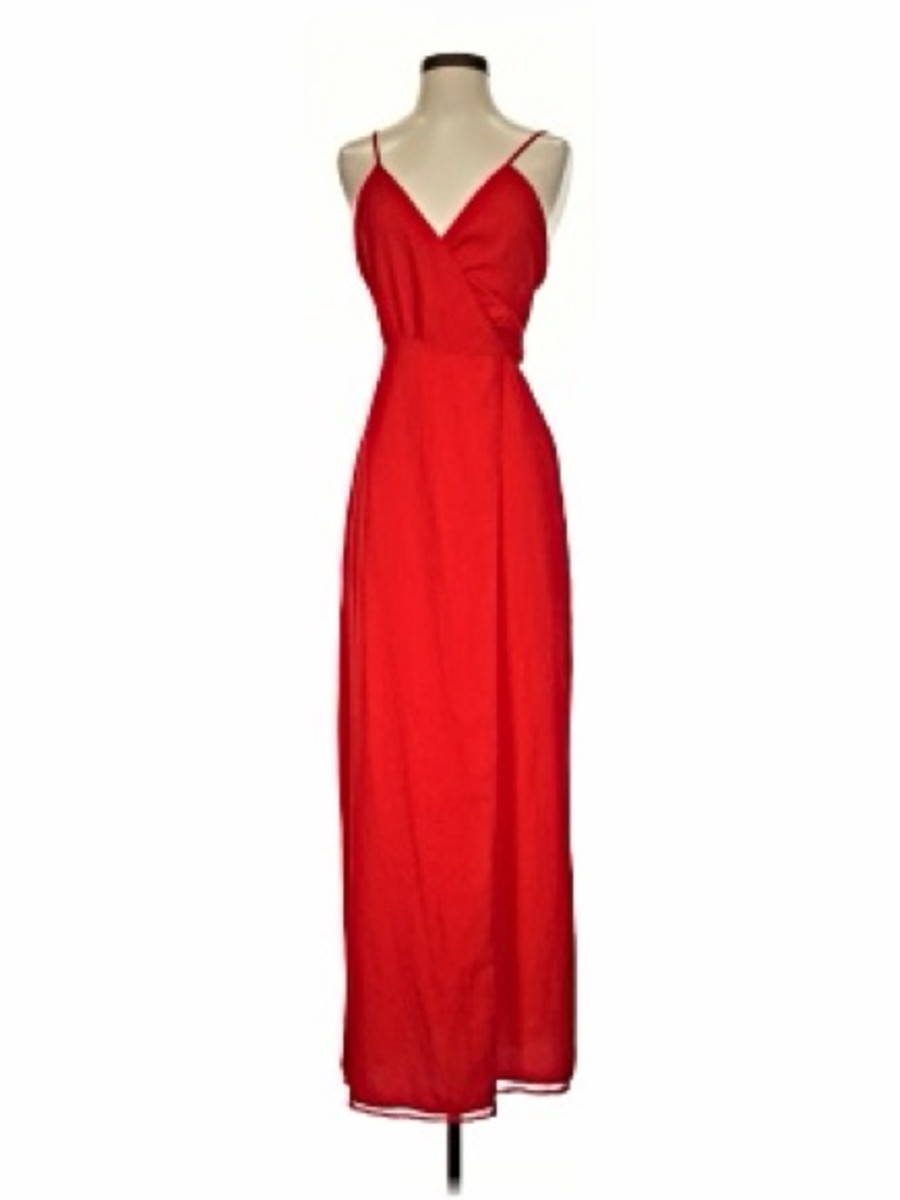 Privacy Please Red V-Neck Slip Maxi Dress